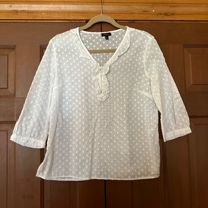 Talbots White Polka Dot Top
